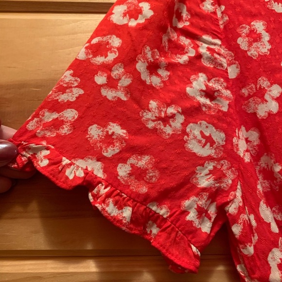 Lulus Garden Explorer Red Floral Print Mini Dress Long V Cut  Belted Sz XS - Picture 8 of 14